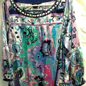 Nicole Miller Pastel Beaded Tunic